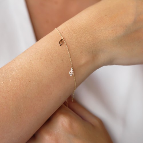 Glorria Altın Yaprak Bileklik