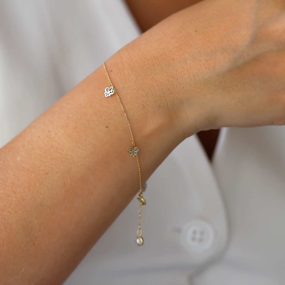 Glorria Altın Çiçek Bileklik