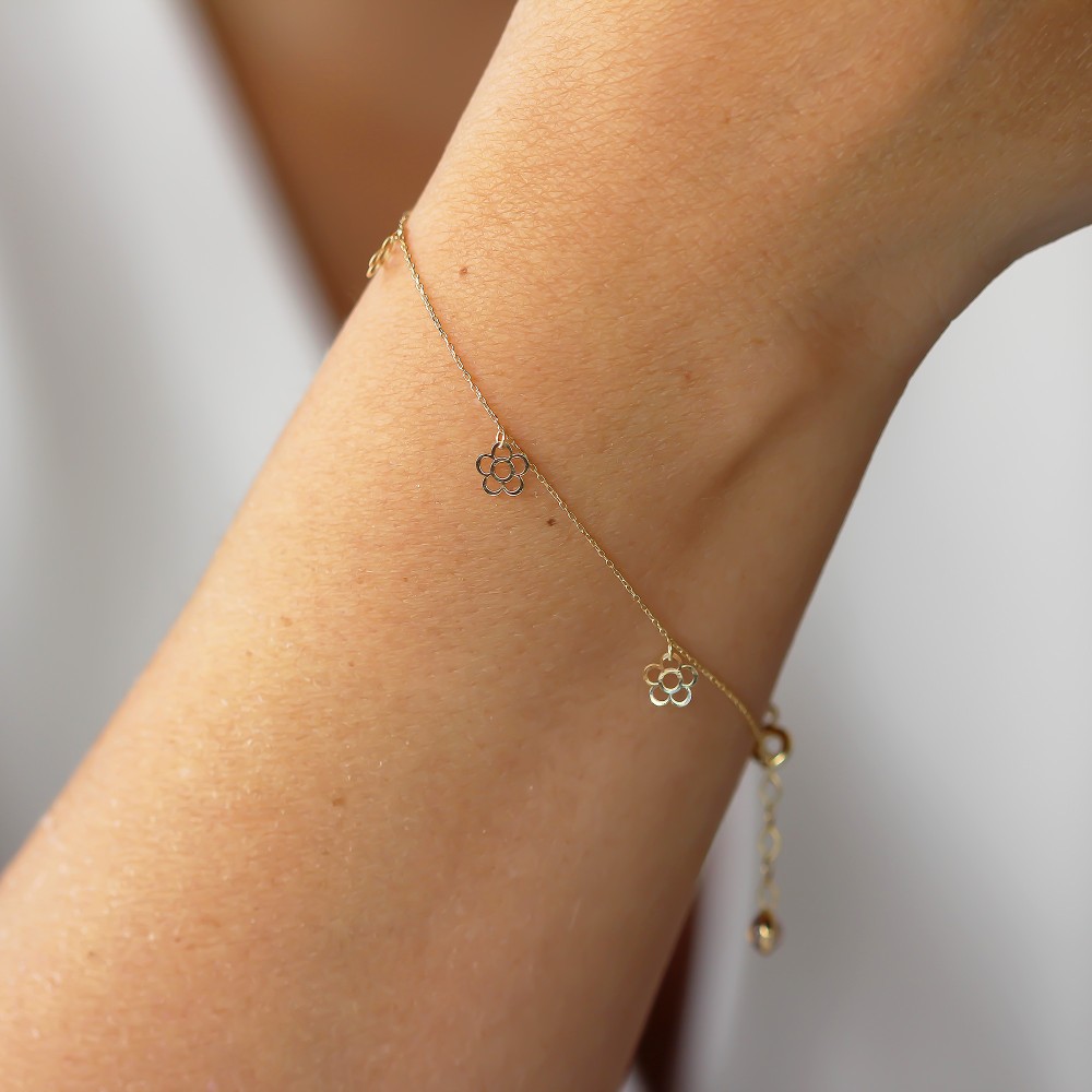 Glorria Altın Papatya Bileklik