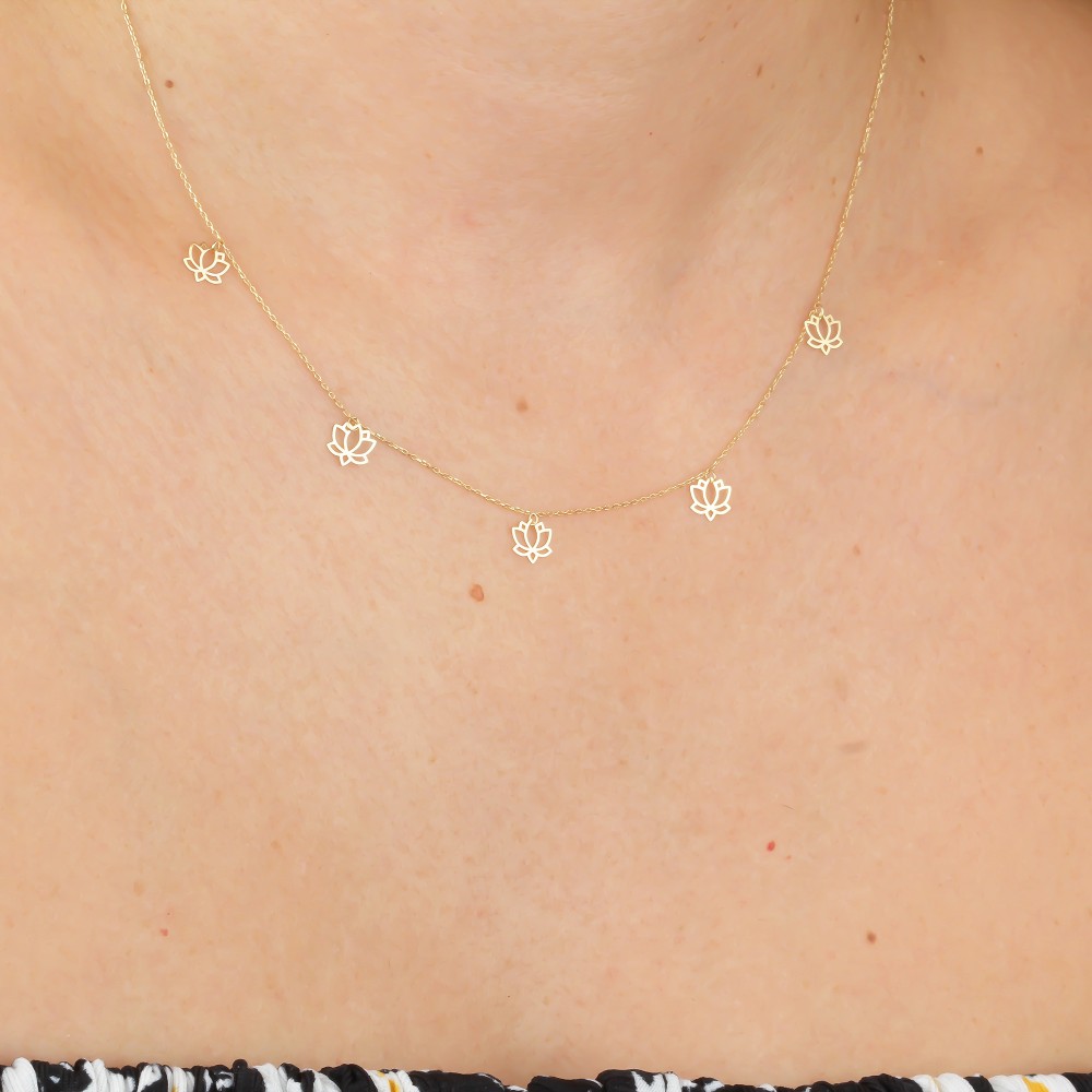 Glorria Altın Lotus Kolye Glorria Altın Lotus Kolye