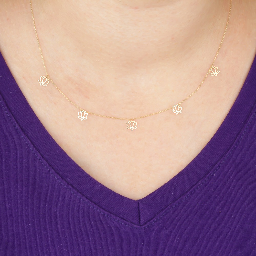 Glorria Altın Lotus Kolye Glorria Altın Lotus Kolye