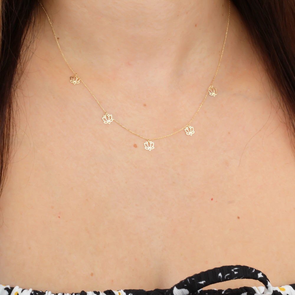 Glorria Altın Lotus Kolye Glorria Altın Lotus Kolye