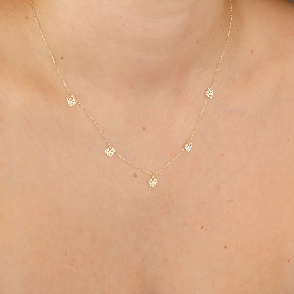 Glorria Altın Çiçek Kolye