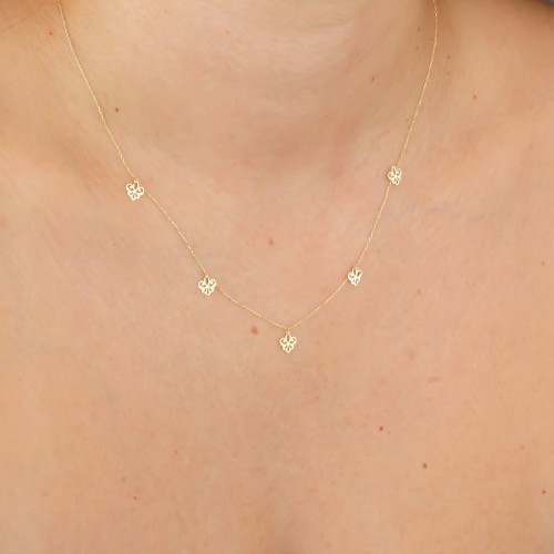 Glorria Altın Çiçek Kolye