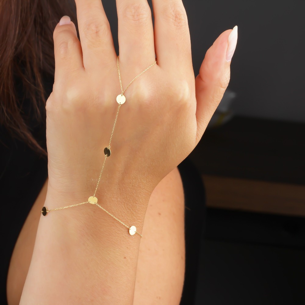 Glorria Altın Yuvarlak Plaka Şahmeran