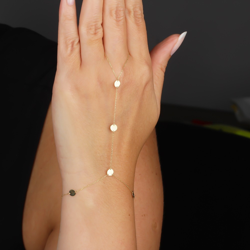 Glorria Altın Yuvarlak Plaka Şahmeran