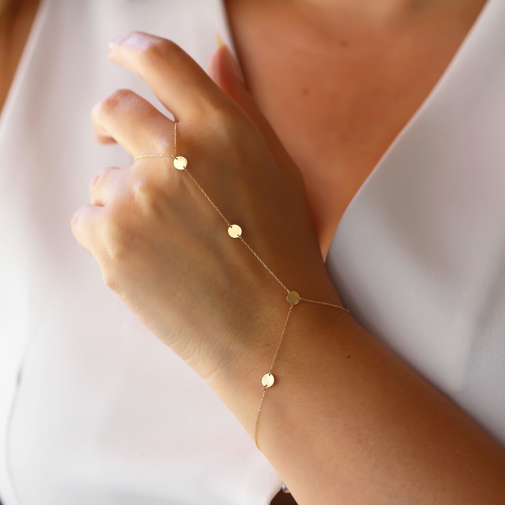 Glorria Altın Yuvarlak Plaka Şahmeran