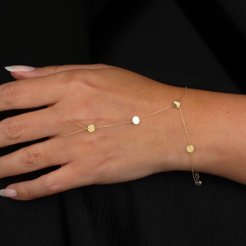 Glorria Altın Yuvarlak Plaka Şahmeran