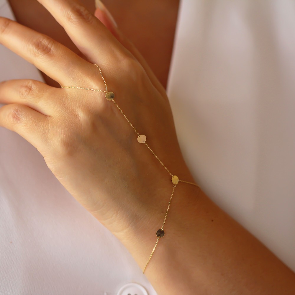 Glorria Altın Yuvarlak Plaka Şahmeran