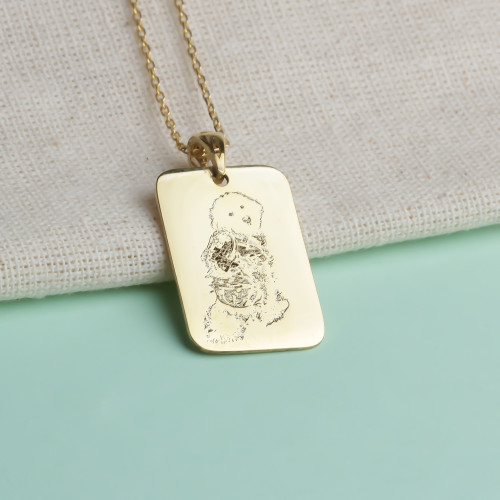 Glorria Kişiye Özel Aile Fotoğraflı Gümüş Kolye