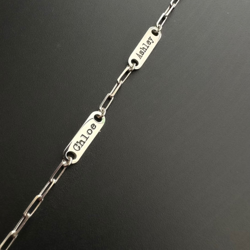 Glorria Gümüş Kişiye Özel İsimli Ataç Bileklik