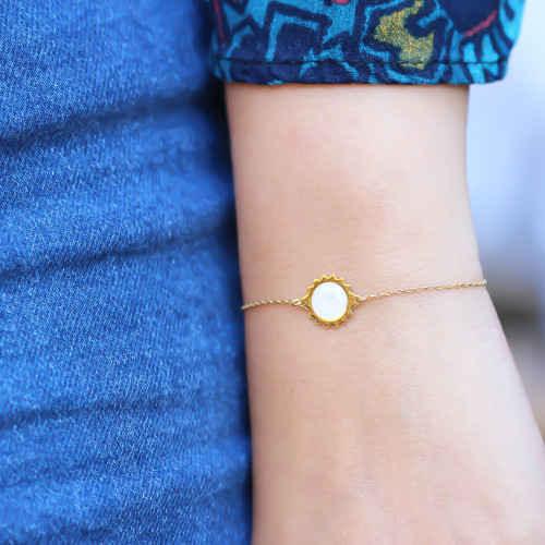 Glorria Gümüş Sedefli Güneş Bileklik Glorria Gümüş Sedefli Güneş Bileklik