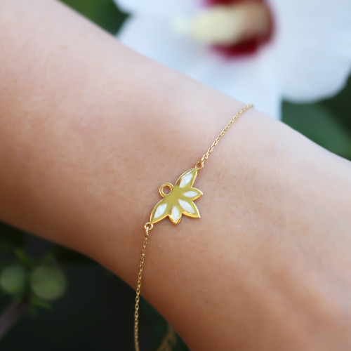 Glorria Gümüş Sedefli Lotus Bileklik Glorria Gümüş Sedefli Lotus Bileklik