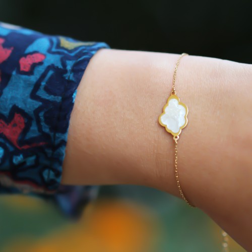 Glorria Gümüş Sedefli Bulut Bileklik