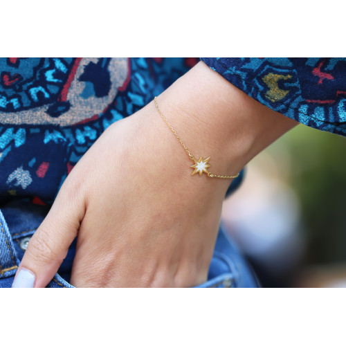 Glorria Gümüş Sedefli Kutup Yıldızı Bileklik Glorria Gümüş Sedefli Kutup Yıldızı Bileklik