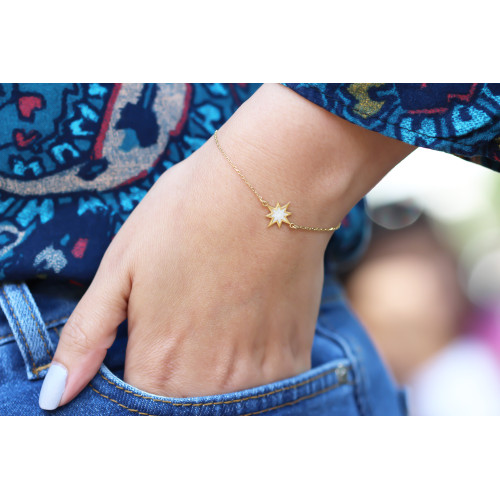 Glorria Gümüş Sedefli Kutup Yıldızı Bileklik Glorria Gümüş Sedefli Kutup Yıldızı Bileklik