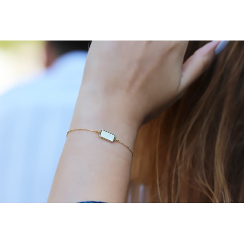 Glorria Gümüş Sedefli Geo Bileklik Glorria Gümüş Sedefli Geo Bileklik