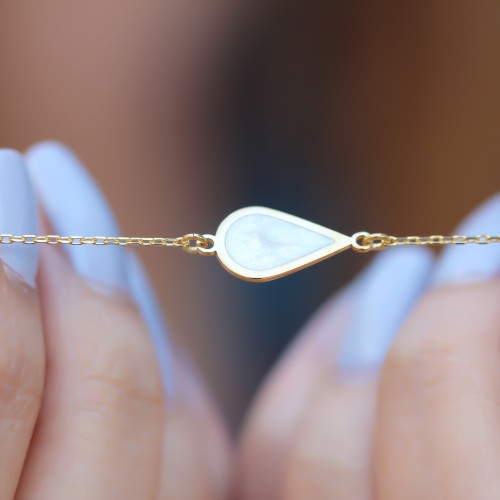 Glorria Gümüş Sedefli Geo Bileklik