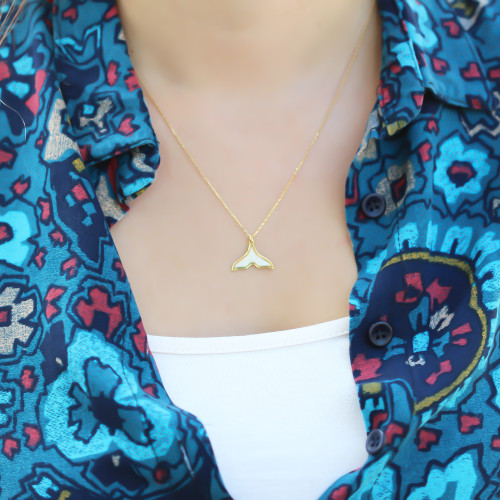 Glorria Gümüş Sedefli Deniz Kızı Kolye