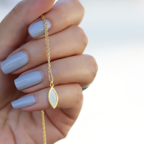 Glorria Gümüş Sedefli Geo Kolye