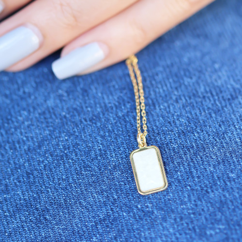 Glorria Gümüş Sedefli Geo Kolye Glorria Gümüş Sedefli Geo Kolye