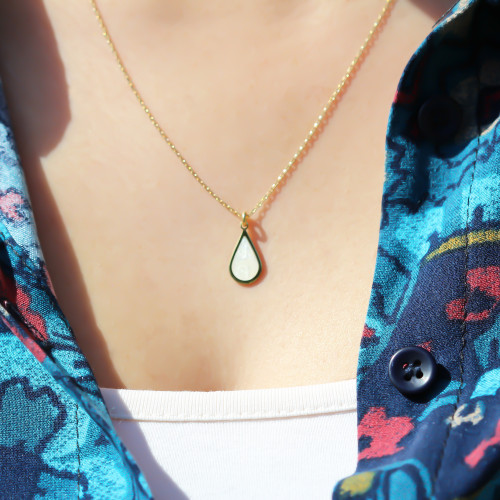 Glorria Gümüş Sedefli Geo Kolye