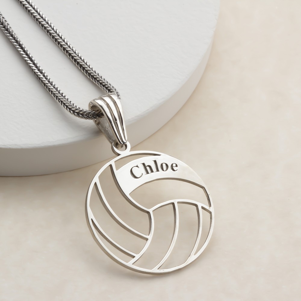Glorria Gümüş Kişiye Özel İsimli Voleybol Topu Kolye