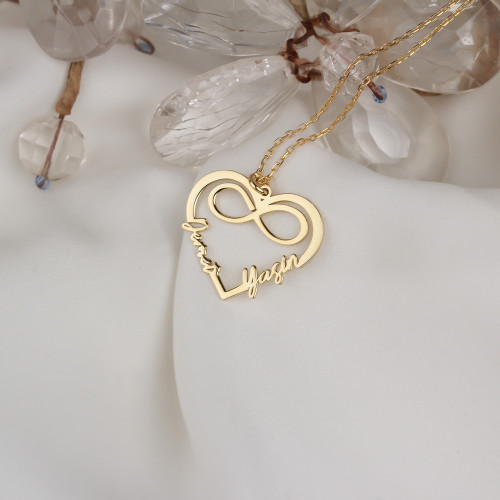 Glorria Kişiye Özel İsimli Sonsuzluk Gümüş Kolye