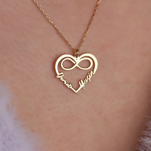 Glorria Kişiye Özel İsimli Sonsuzluk Gümüş Kolye