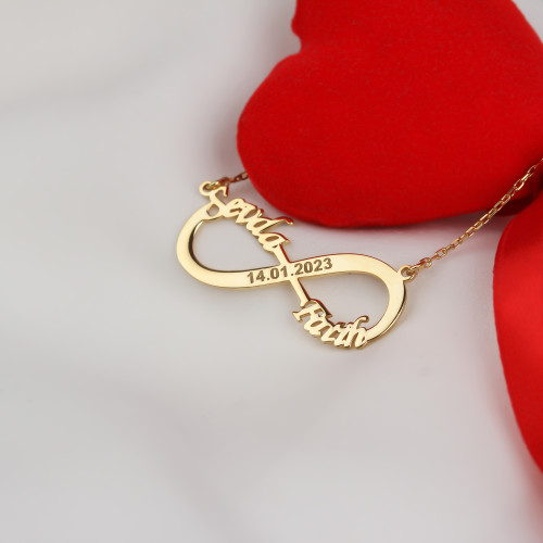 Glorria Kişiye Özel İsimli Sonsuzluk Gümüş Kolye