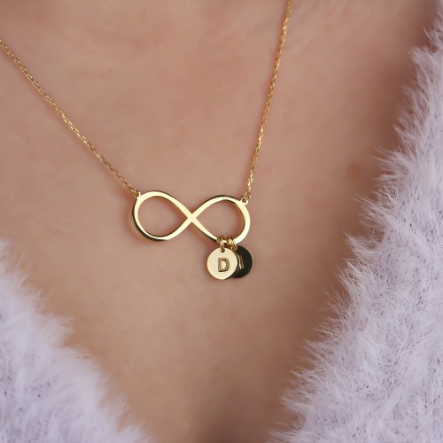 Glorria Kişiye Özel Harfli Sonsuzluk Gümüş Kolye