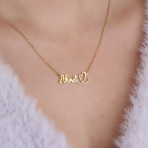 Glorria Kişiye Özel İsimli Kalp Gümüş Kolye