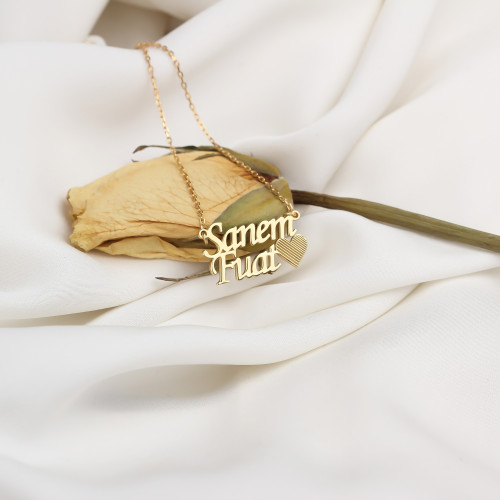 Glorria Kişiye Özel İsimli Kalp Gümüş Kolye