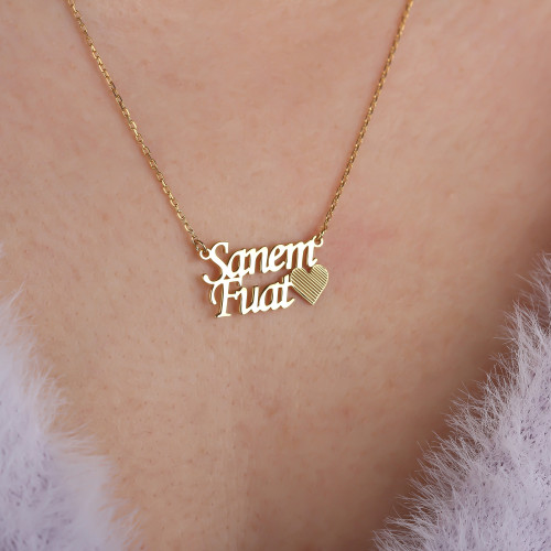 Glorria Kişiye Özel İsimli Kalp Gümüş Kolye