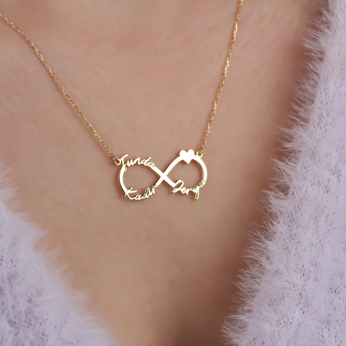 Glorria Kişiye Özel İsimli Sonsuzluk Gümüş Kolye