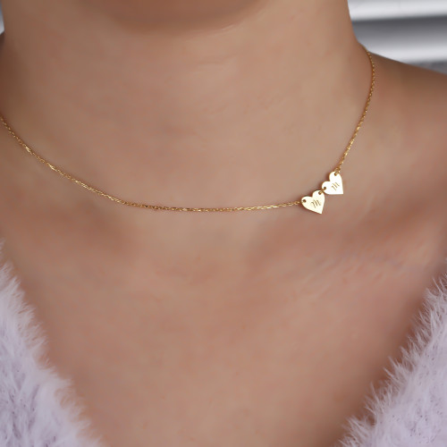 Glorria Kişiye Özel Harfli Kalp Gümüş Kolye