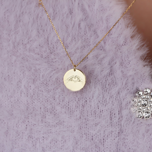 Glorria Gümüş El İşareti Kalp Kolye