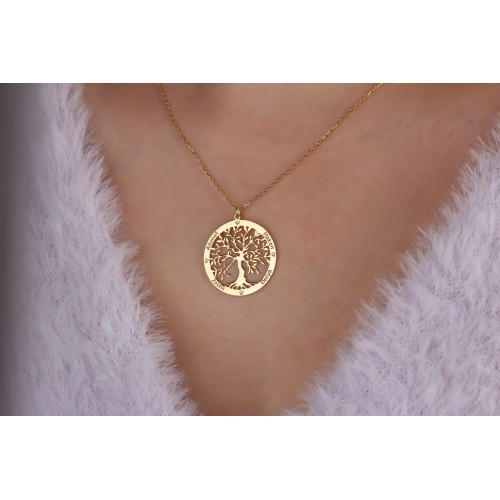 Glorria Kişiye Özel İsimli Hayat Ağacı Gümüş Kolye Glorria Kişiye Özel İsimli Hayat Ağacı Gümüş Kolye