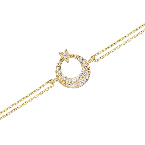 Glorria Altın Ay Yıldız Bileklik