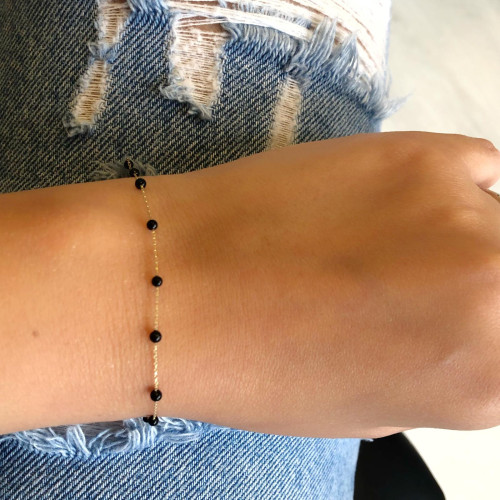 Glorria Altın Onyx Taşlı Bileklik Glorria Altın Onyx Taşlı Bileklik
