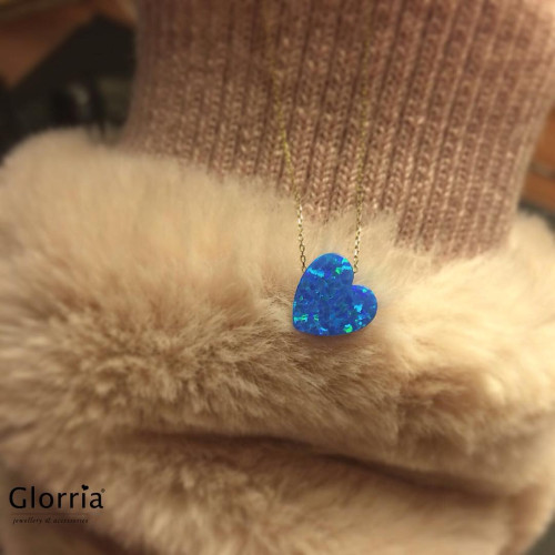 Glorria Altın Opal Kalp Kolye Glorria Altın Opal Kalp Kolye