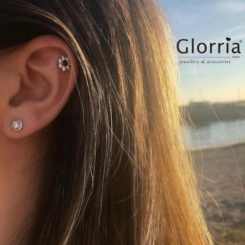Glorria Gümüş Yuvarlak Anturaj Küpe Glorria Gümüş Yuvarlak Anturaj Küpe