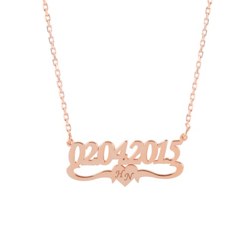 Glorria Kişiye Özel Tarih Gümüş Kolye GLR538