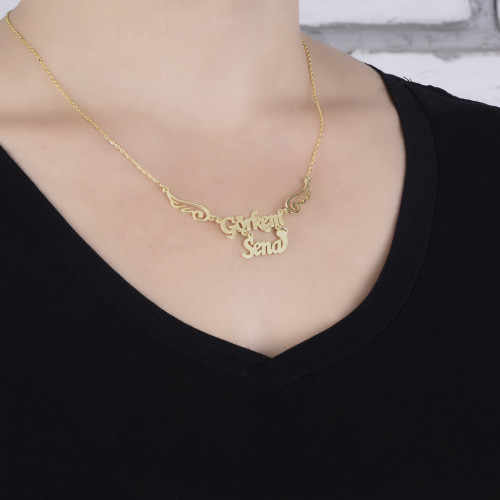 Glorria Kişiye Özel 2 İsimli Gümüş Kolye GLR629 Glorria Kişiye Özel 2 İsimli Gümüş Kolye GLR629