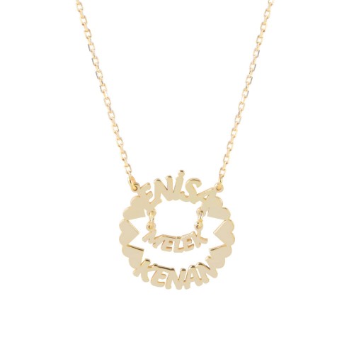 Glorria Kişiye Özel 3 İsimli Gümüş Kolye GLR614