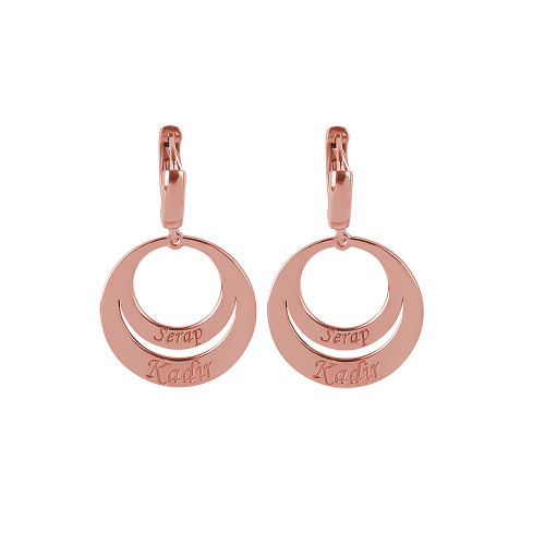 Glorria Kişiye Özel İsimli Gümüş Sallantılı Halka Küpe Glorria Kişiye Özel İsimli Gümüş Sallantılı Halka Küpe