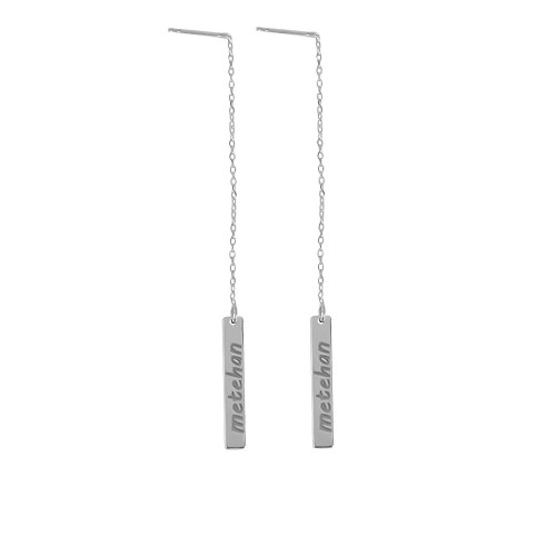 Glorria Kişiye Özel İsimli Gümüş Sallantılı Küpe