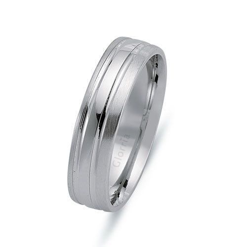 Glorria Gümüş 5,5mm Erkek Alyans Yüzük