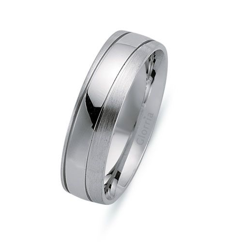 Glorria Gümüş 6mm Erkek Alyans Yüzük Glorria Gümüş 6mm Erkek Alyans Yüzük