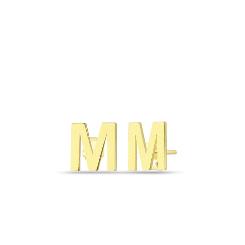 Glorria Altın M Harfi Küpe